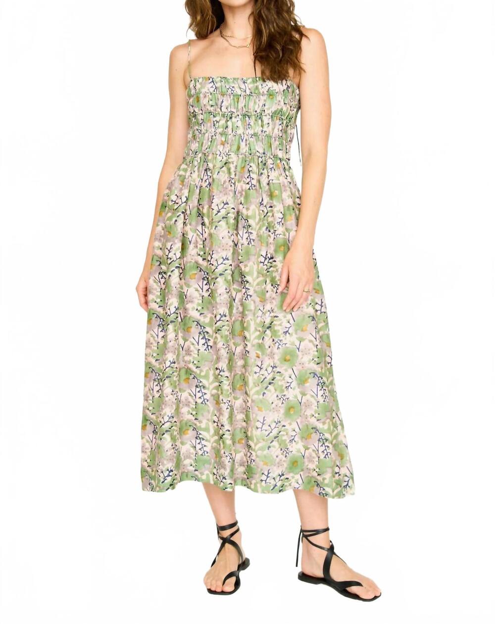 NEW MIRTH puglia ankle length dress in lavender bloom